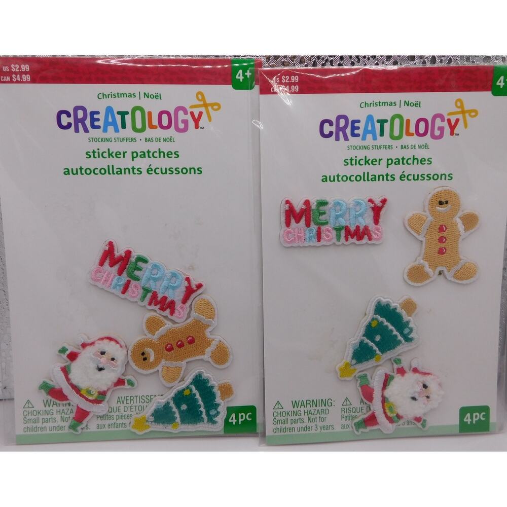 Creatology Sticker Patches Christmas Design -4 In Each New in Package